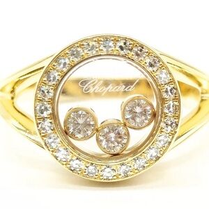 Chopard Ring  Happy Diamond 18K Yellow Gold Size 6.5